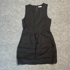 Madewell Womens A Line Dress Black Stretch Mini Scoop Neck Sleeveless M